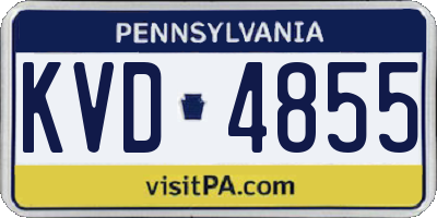 PA license plate KVD4855