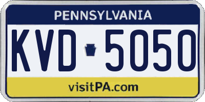 PA license plate KVD5050
