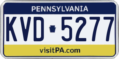 PA license plate KVD5277