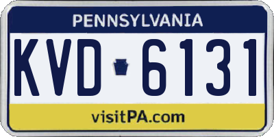 PA license plate KVD6131