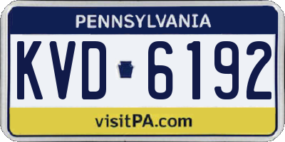 PA license plate KVD6192
