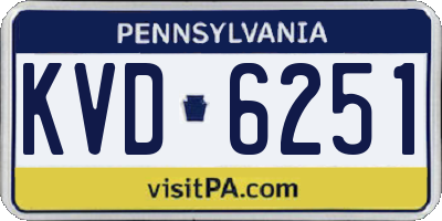 PA license plate KVD6251