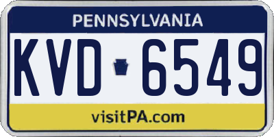 PA license plate KVD6549