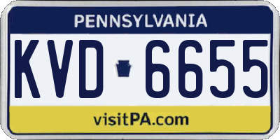 PA license plate KVD6655