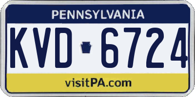 PA license plate KVD6724