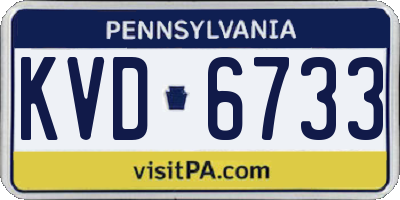 PA license plate KVD6733