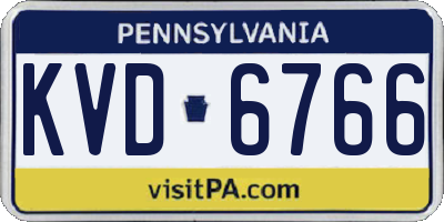 PA license plate KVD6766