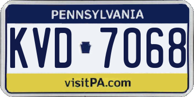 PA license plate KVD7068