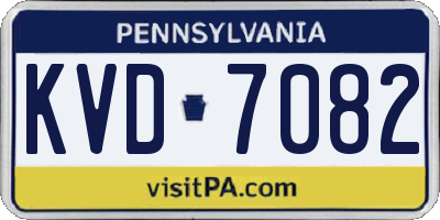 PA license plate KVD7082