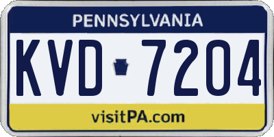 PA license plate KVD7204