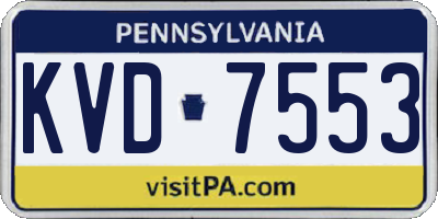 PA license plate KVD7553