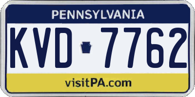 PA license plate KVD7762