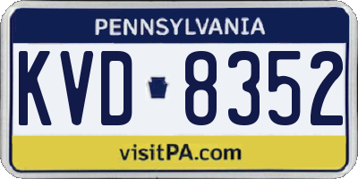 PA license plate KVD8352