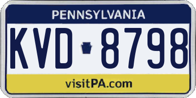 PA license plate KVD8798