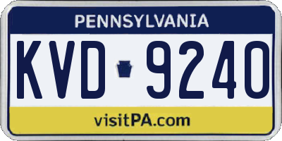 PA license plate KVD9240