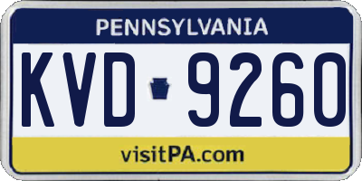 PA license plate KVD9260