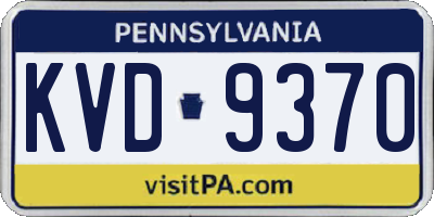 PA license plate KVD9370