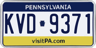 PA license plate KVD9371