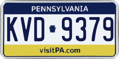 PA license plate KVD9379