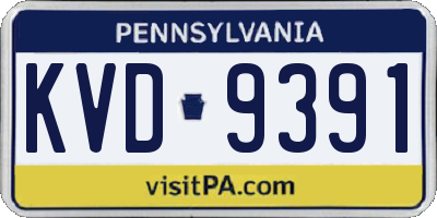 PA license plate KVD9391