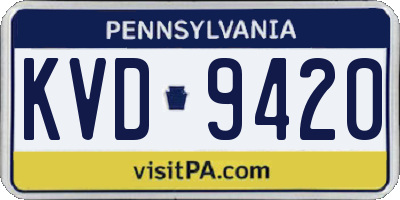 PA license plate KVD9420