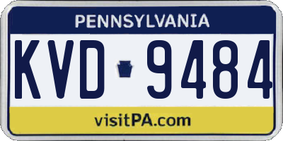 PA license plate KVD9484