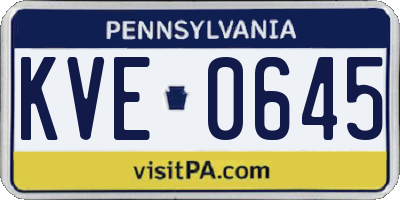PA license plate KVE0645