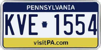 PA license plate KVE1554
