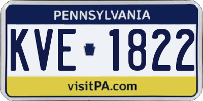 PA license plate KVE1822