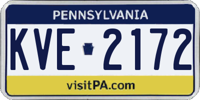 PA license plate KVE2172