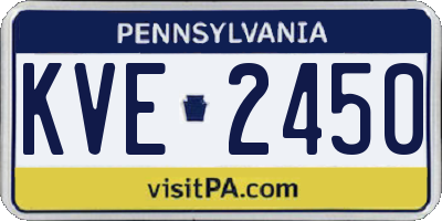 PA license plate KVE2450