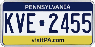 PA license plate KVE2455