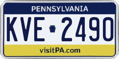 PA license plate KVE2490