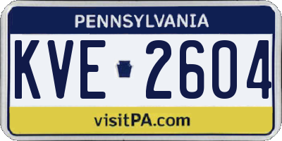 PA license plate KVE2604