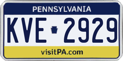 PA license plate KVE2929