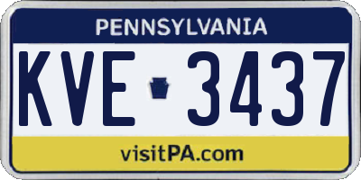 PA license plate KVE3437