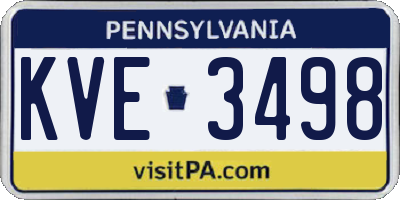 PA license plate KVE3498