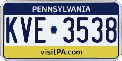 PA license plate KVE3538