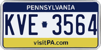 PA license plate KVE3564