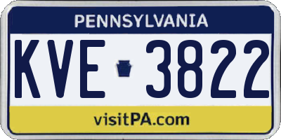 PA license plate KVE3822