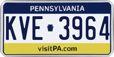 PA license plate KVE3964
