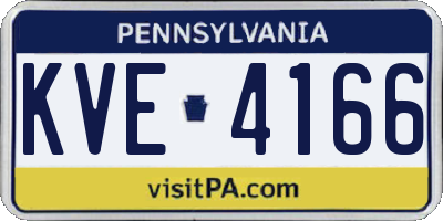 PA license plate KVE4166