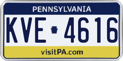 PA license plate KVE4616