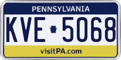 PA license plate KVE5068