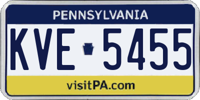 PA license plate KVE5455