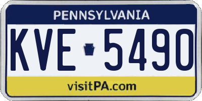 PA license plate KVE5490