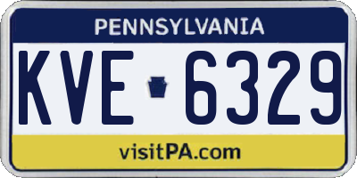 PA license plate KVE6329