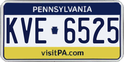PA license plate KVE6525