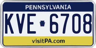 PA license plate KVE6708