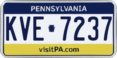 PA license plate KVE7237